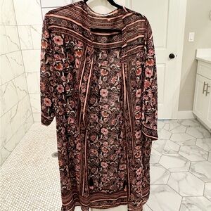 Black and terracotta kimono